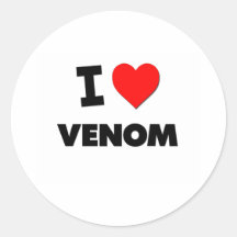 Amo veneno pegatina redonda