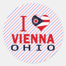 Amo Viena, Ohio Pegatina Redonda