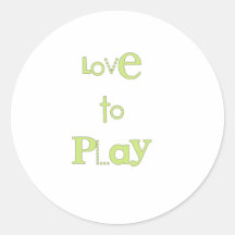Amor a jugar (letras verdes) etiqueta redonda