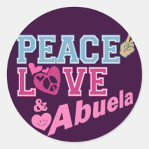 Amor Abuela de la paz Pegatina