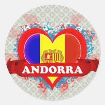 Amor Andorra del vintage I Etiquetas Redondas