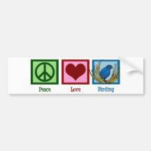 Amor Birding de la paz Etiqueta De Parachoque