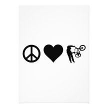 Amor BMX de la paz Invitación Personalizada