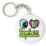 Amor brillante Psych 101 del corazón I del ojo llaveros