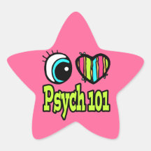 Amor brillante Psych 101 del corazón I del ojo Calcomanía Forma De Estrella