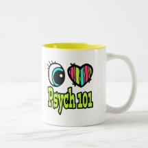 Amor brillante Psych 101 del corazón I del ojo Tazas