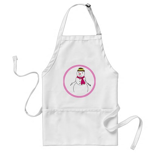 Amor coqueto del muñeco de nieve del dibujo animad delantal de Zazzle ...