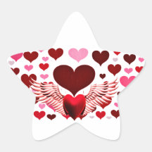 Amor, corazón a Heart_ Pegatina Forma De Estrella Personalizadas