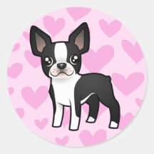 Amor de Boston Terrier Pegatina