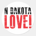 Amor de Dakota del Norte Pegatinas Redondas