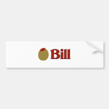 (Amor de I) Bill verde oliva Pegatina De Parachoque