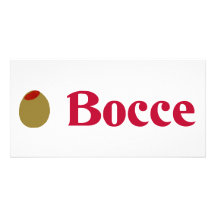 (Amor de I) Bocce verde oliva Tarjeta Personal Con Foto