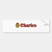 (Amor de I) Charles verde oliva Etiqueta De Parachoque