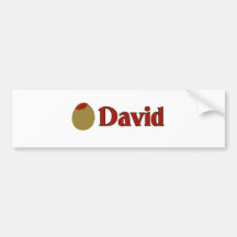 (Amor de I) David verde oliva Pegatina De Parachoque