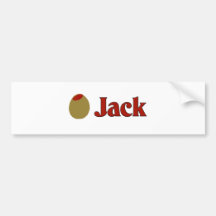 (Amor de I) Jack verde oliva Etiqueta De Parachoque