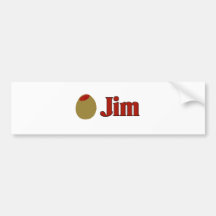 (Amor de I) Jim verde oliva Pegatina De Parachoque