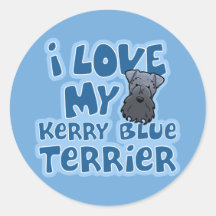Amor de Kawaii I mi azul de Kerry Terrier Etiqueta