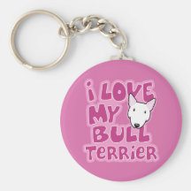 Amor de Kawaii I mi bull terrier blanco Llavero
