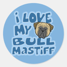Amor de Kawaii I mi Bullmastiff Etiqueta