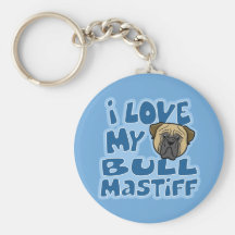 Amor de Kawaii I mi Bullmastiff Llavero