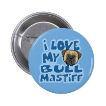 Amor de Kawaii I mi Bullmastiff Pins