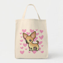 Amor de la chihuahua (capa lisa) bolsas de mano