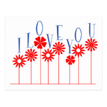 Amor de la flor tarjetas postales