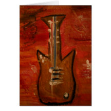 Amor de la guitarra baja tarjeton