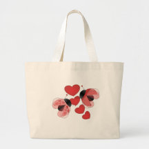 Amor de la mariquita bolsa lienzo