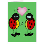 Amor de la mariquita tarjeta