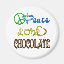 Amor de la paz del chocolate imán de nevera