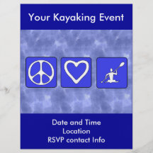 Amor de la paz Kayaking Tarjeton