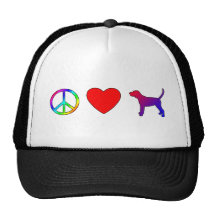 Amor de la paz negro y Coonhounds del moreno Gorras