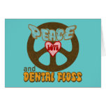 Amor de la paz y seda dental tarjeta