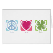 Amor de la paz y tarjeta de felicitación irlandesa