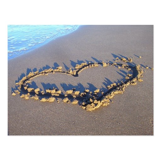 Amor de la playa postal