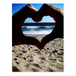 Amor de la playa tarjetas postales