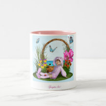 Amor de la primavera taza de café