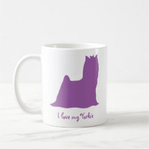 Amor de la púrpura I mi Yorkie Tazas