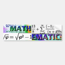 ¡"AMOR de las Matemáticas-GOTTA ÉL! " Etiqueta De Parachoque