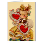Amor de los corazones del vintage tarjetón