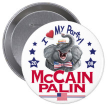 Amor de McCain Palin mi fiesta Pin