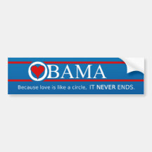 Amor de Obama Pegatina De Parachoque