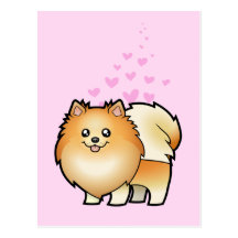 Amor de Pomeranian Tarjeta Postal