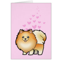 Amor de Pomeranian Tarjetón