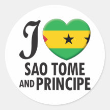 Amor de Sao Tome and Principe Pegatinas Redondas