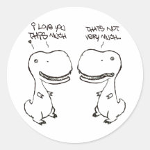 Amor de T-rex Pegatina Redonda