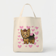 Amor de Yorkshire Terrier (pelo corto con el arco) Bolsa Lienzo