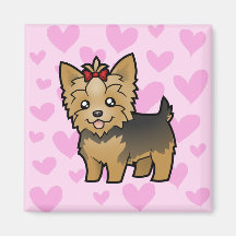 Amor de Yorkshire Terrier (pelo corto con el arco) Iman De Frigorífico