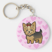 Amor de Yorkshire Terrier (pelo corto con el arco) Llavero